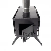 Печь дровяная Light большая, сталь 1 мм (с экранами и угловыми трубами), СЛЕДОПЫТ