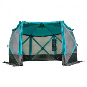 Шатер СЛЕДОПЫТ быстросборный, 6 стен, 3,35х3,85 м, h-2,25 м, S по полу 9,3 кв.м цвет Waterfall
