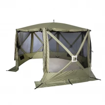 Шатер СЛЕДОПЫТ быстросборный, 6 стен, 3,35х3,85 м, h-2,25 м, S по полу 9,3 кв.м ОЛИВА