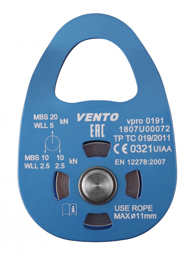 Блок-ролик одинарный Single, мат. дюраль с подшипником, Венто