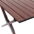 Стол кемпинговый складной, 114*59*43 см, цвет: темное дерево, каркас алюминий