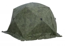 Палатка зимняя ЧУМ 3 (трехслойная, пиксель с выводом под трубу и навесом)