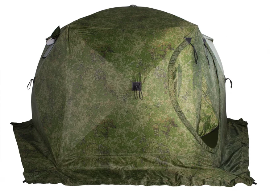 Палатка зимняя ЧУМ 2 (трехслойная, пиксель с выводом под трубу)
